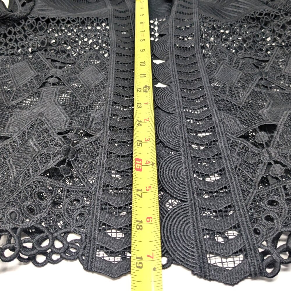 SOLDTed Baker London Black Lace Jacket Blazer Size 0 Open Sheer Dalmy Cropped - Picture 13 of 16